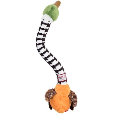 Іграшка для собак Качка з хутряною шиєю та пищалкою GiGwi Crunchy 54 см (гума/текстиль) - masterzoo.ua