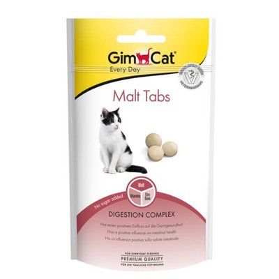 Лакомство для кошек GimCat Every Day Malt Tabs 40 г (для выведения шерсти) - masterzoo.ua