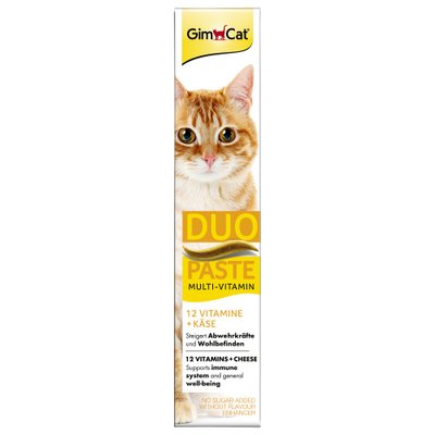 Лакомство для кошек GimCat Multi-Vitamin Duo-Paste Cheese + 12 Vitamins 50 г (мультивитамин) - masterzoo.ua