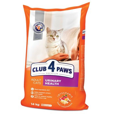 Сухой корм для взрослых кошек при заболеваниях мочевыводящих путей Club 4 Paws Premium Urinary 14 кг (курица) - masterzoo.ua