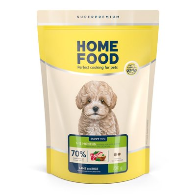 Сухий корм для цуценят Home Food Hypoallergenic Mini Puppy 700 г - ягня з рисом - masterzoo.ua