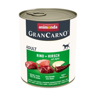 Влажный корм для собак Animonda Gran Carno Adult Beef + Deer with Apple | 800 г (говядина и оленина) - masterzoo.ua