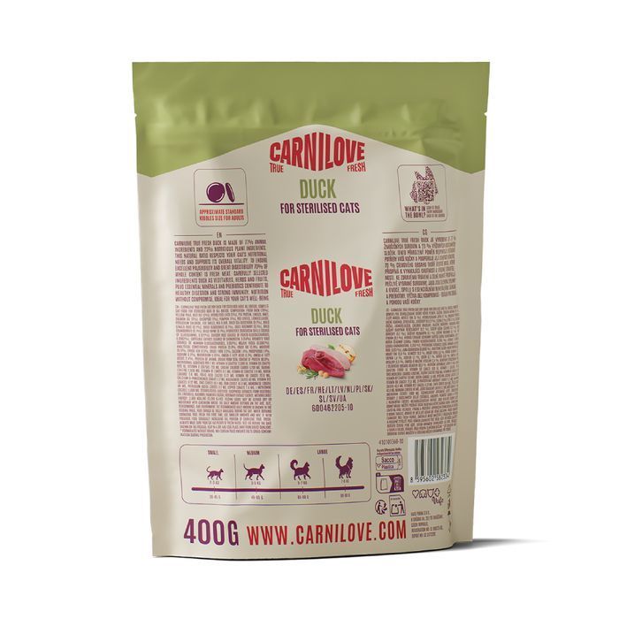 Сухий корм для котів Carnilove True Fresh Sterilised 400 г - качка - masterzoo.ua