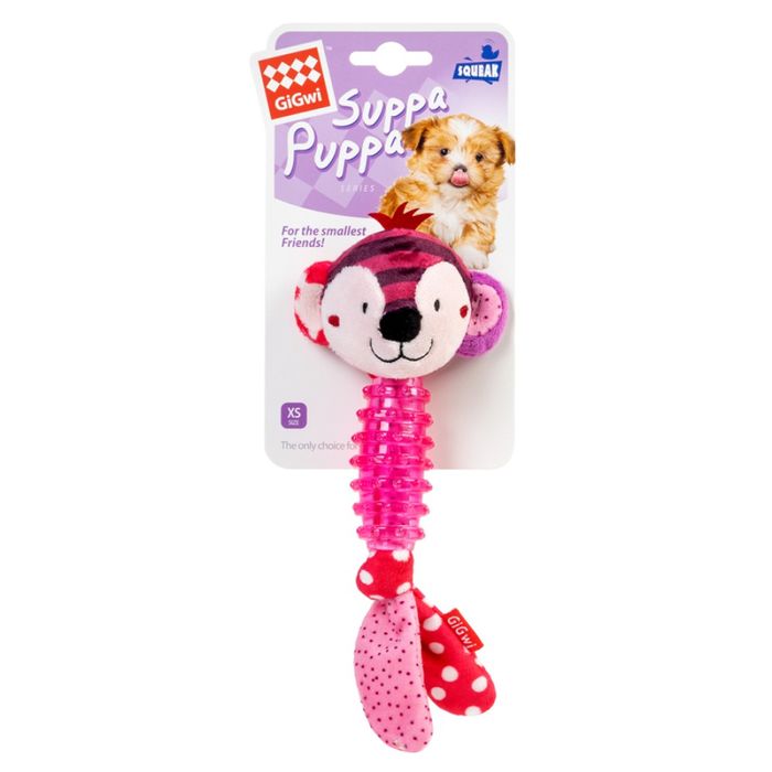 Іграшка для собак GiGwi Suppa Puppa Мавпочка з пискавкою  | 20 см - masterzoo.ua
