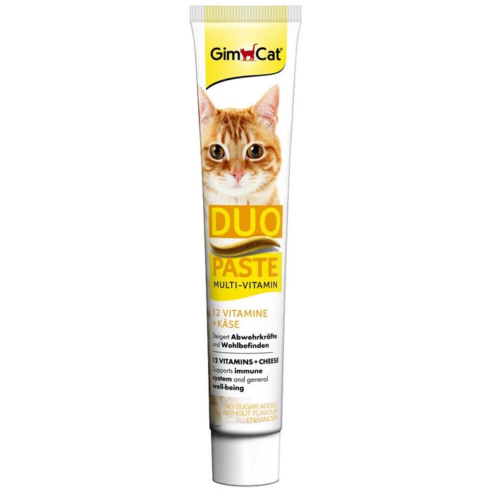 Ласощі для котів GimCat Multi-Vitamin Duo-Paste Cheese + 12 Vitamins 50 г (мультивітамін) - masterzoo.ua