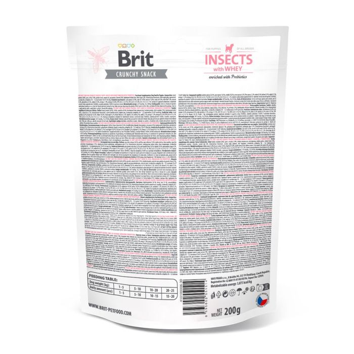 Лакомство для щенков Brit Care Dog Crunchy Cracker 200 г - насекомые, сыворотка и пробиотики - masterzoo.ua