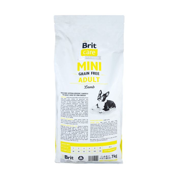 Сухий корм для собак Brit Care Grain Free Mini Adult 7 кг - ягня - masterzoo.ua