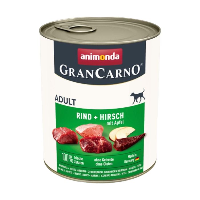 Вологий корм для собак Animonda Gran Carno Adult Beef + Deer with Apple | 800 г (яловичина та оленина) - masterzoo.ua