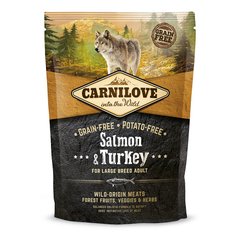 Сухой корм для взрослых собак крупных пород (весом от 25 кг) Carnilove Salmon & Turkey Large Breed 1,5 кг (лосось и индейка) - masterzoo.ua