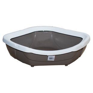Туалет для кошек MPS Corner Open 52x59,5x14 см - серый - masterzoo.ua