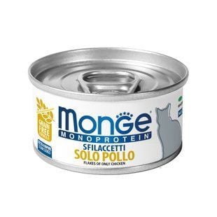 Влажный корм для кошек Monge Monoprotein Flakes 80 г - курица - masterzoo.ua