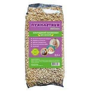 Наповнювач для гризунів Пухнастики ECOcorn 2,5 л - кукурудзяний - masterzoo.ua