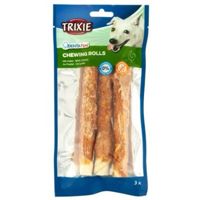 Ласощі для собак Trixie Паличка для чищення зубів Denta Fun 28 см, 250 г / 3 шт. (курка) - masterzoo.ua