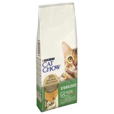 Сухий корм для стерилізованих котів Cat Chow Sterilized 15 кг (індичка) - masterzoo.ua