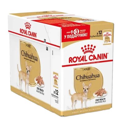 Вологий корм для собак Royal Canin Chihuahua Adult pouch 9+3 шт х 85 г - masterzoo.ua