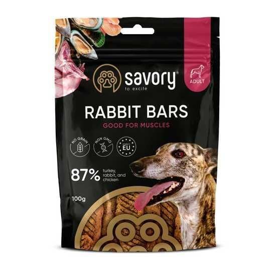 ≡ Ласощі для собак Savory Rabbit Bars 100 г - кролик • Savory