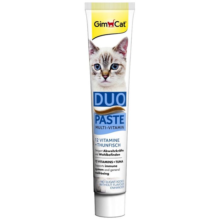 Ласощі для котів GimCat Multi-Vitamin Duo Paste Tuna + 12 Vitamins 50 г (мультивітамін) - masterzoo.ua