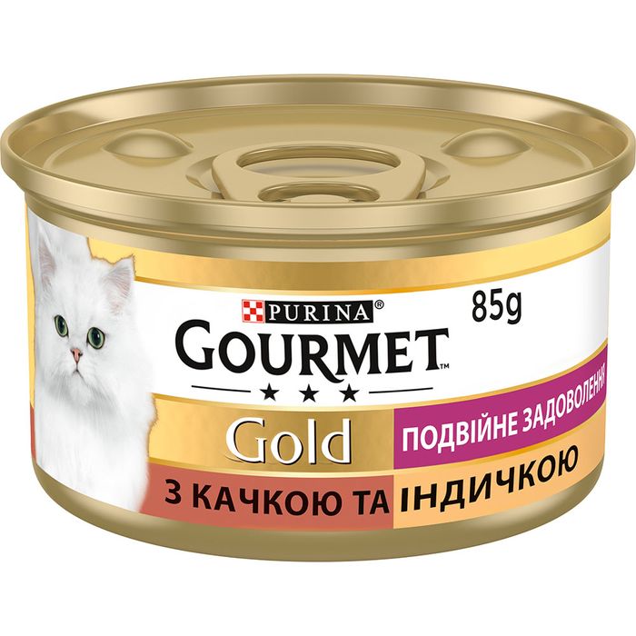 Влажный корм для кошек Gourmet Gold Double Delice Duck & Turkey 85 г (утка и индейка) - masterzoo.ua