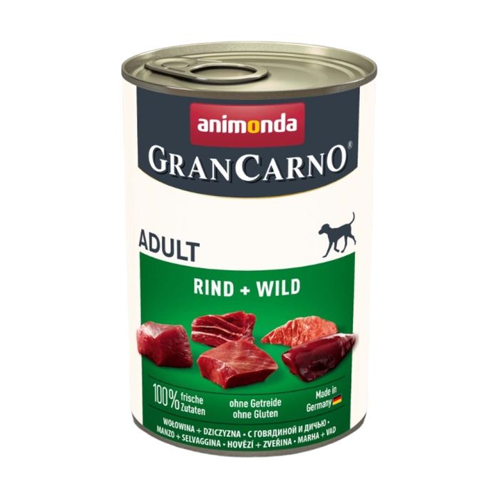 Вологий корм для собак Animonda GranCarno Adult Beef + Game | 400 г (яловичина та дичина) - masterzoo.ua
