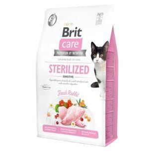 Сухой корм для кошек Brit Care Cat Grain Sterilized Sensitive 2 кг - кролик - masterzoo.ua