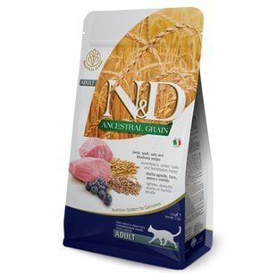 Сухой корм для кошек Farmina N&D Ancestral Grain Adult 10 кг - ягненок, овес, спельта и черника - masterzoo.ua