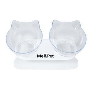 Подвійна миска для собак Me&Pet 2х400 мл - білий - masterzoo.ua