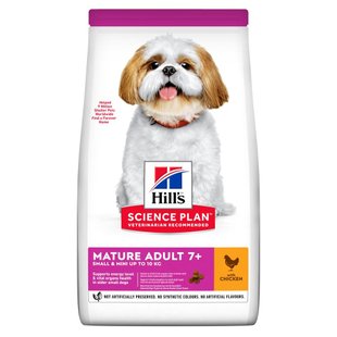 Сухой корм для собак Hill’s Science Plan Mature Adult 7+ Small&Mini 1,5 кг - курица - masterzoo.ua