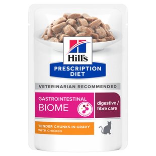 Влажный корм для кошек Hill's Prescription Diet Gastrointestinal Biome pouch 85 г - курица - masterzoo.ua