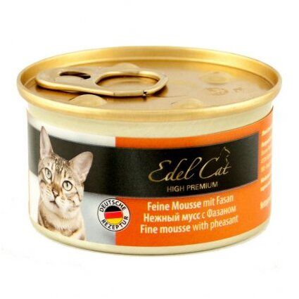 Вологий корм для котів Edel Cat 85 г (мус з фазаном) - masterzoo.ua