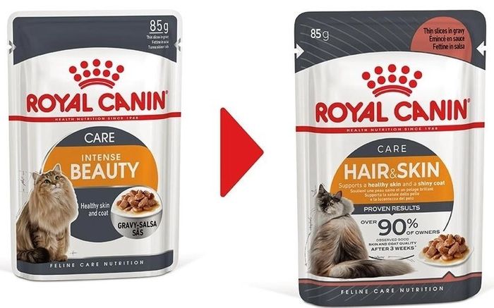 Вологий корм для котів, шерсть яких вимагає додаткового догляду Royal Canin Intense Beauty Gravy pouch 85 г (домашня птиця) - masterzoo.ua