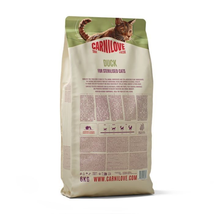 Сухий корм для котів Carnilove True Fresh Sterilised 6 кг - качка - masterzoo.ua