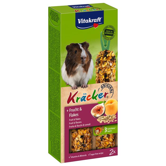 Лакомство для морских свинок Vitakraft «Kracker Original + Frucht & Flakes» 112 г / 2 шт. (фрукты и хлопья) - masterzoo.ua