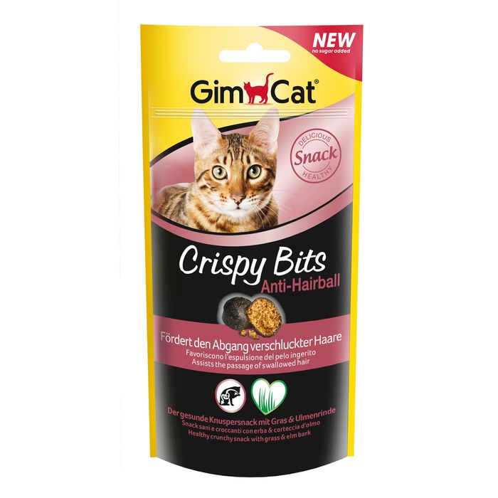 Ласощі для котів GimCat Crispy Bits Anti-Hairball 40 г (для виведення шерсті) - masterzoo.ua