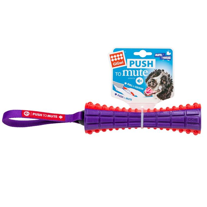 Іграшка для собак Паличка з пищалкою, яка відключається GiGwi Push to mute 17 см (термопластична гума) - masterzoo.ua