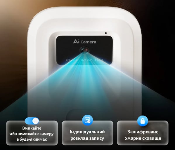 Контроль AI-камери на смарт-лотка Petkit Purobot Crystal Duo P9905