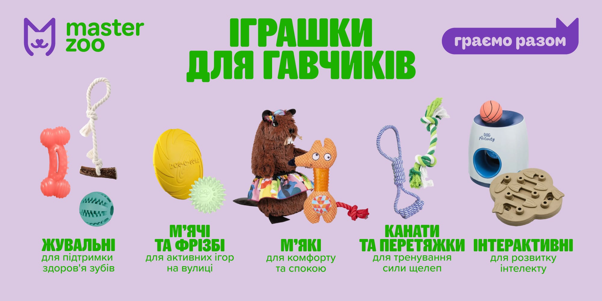 инфографика игрушки для собак | MasterZoo
