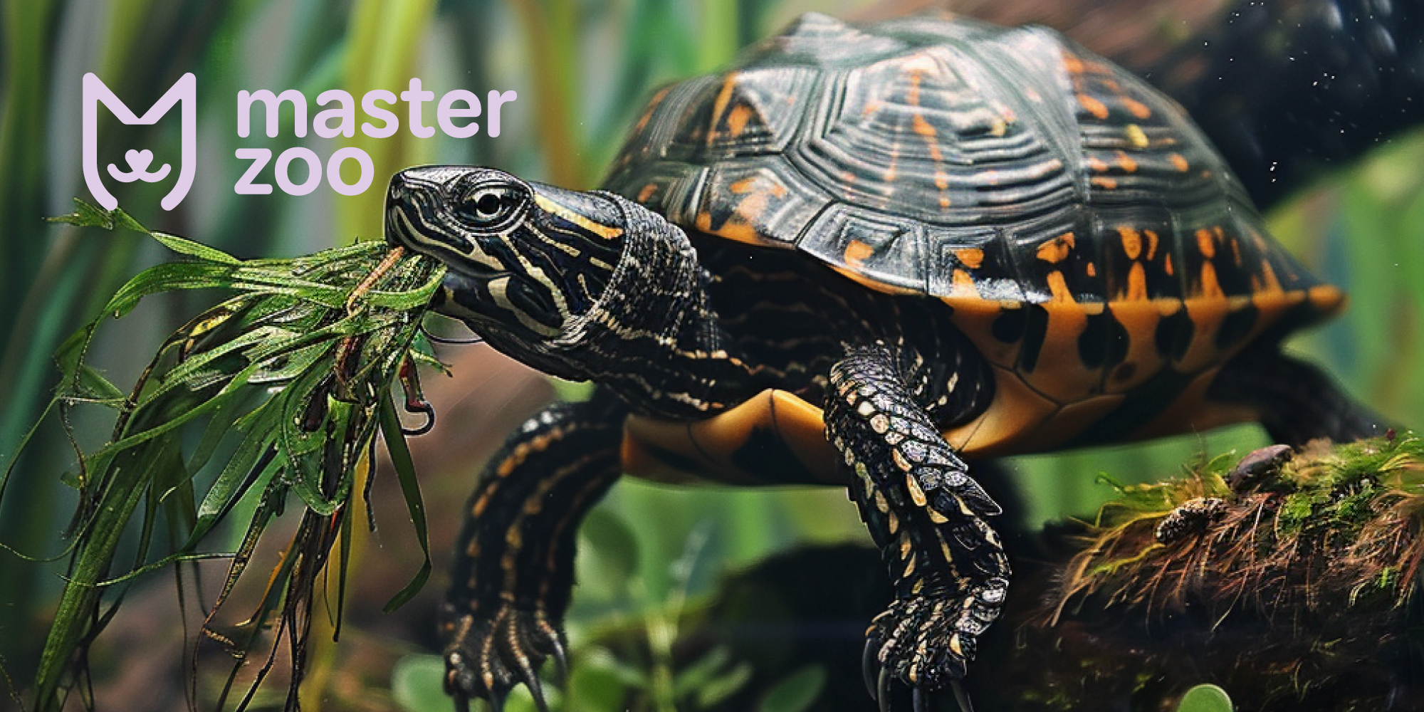 Черепаха їсть водорослі | Зоомагазин MasterZoo